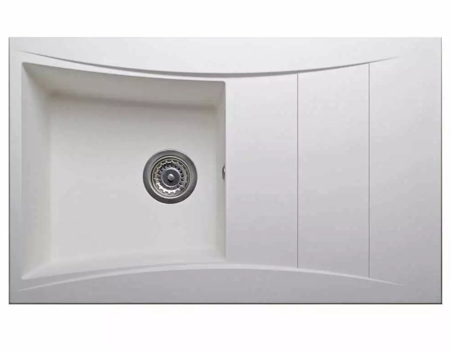 White 1.0 Bowl SMC Synthetic Reversible Kitchen Sink & Waste